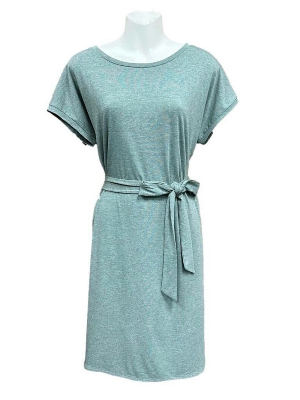Ichi Sage sparkle jersey round neck belted tee shirt dress  Small soft